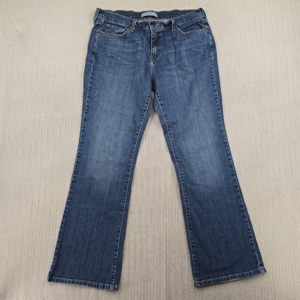 Levis 515 Boot Cut Jeans Womens 12 Blue Mid Rise Stretch Denim Studded Pockets